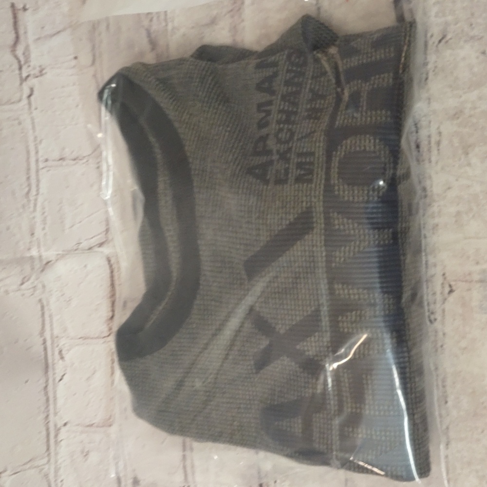 Armani Exchange Mens Waffle Knit Ringer Newyork Milan Pullover Medium Longsleeve - Picture 8 of 11